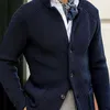 Mélanges de laine pour hommes pull pour hommes modèles d'automne et d'hiver couleur unie col montant Cardigan veste tricotée pour hommes 220915