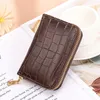 Card Holders Fashion Coin Pattern Color Solid Stone Neutral Women Zipper Purse Wallet Chain