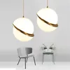 Hängslampor Post Modern Sphere Ball Lights Nordic Restaurant Sovrum LED Bedside Bar Kitchen Acrylic Single-Headed