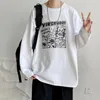 Camisetas de Homem Camisetas Funções de Cartoon Filhote de Manga Lonja T Mulheres Menas Moda Harajuku Tir Camise