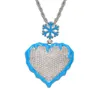 Hip Hop Ice Frozen Heart Necklace Luminous Micro Set Zircon Hearts Pendant Halsband för män kvinnor