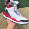 2023 Retro 3 Basketball Shoes 3s Cardinal Fire Red Pine Green UNC Medium Grey Cement Dark Iris Pure White Racer Blue Designer Mens Sports Sneakers Man Runners Trainers