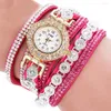 Horloges Luxe Damesmode Casual Analoog Quartz Strass Horloge Armband Dames Meisje 2022 Klok