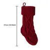 Christmas Decorations 1pc Knitted Stockings Gift Bag Fireplace Santa Elk Socks Xmas Lovely 220916