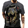 Erkek T Shirt Erkek Vintage T-Shirt 3D Aslan Baskı Yaz Boy Tshirt erkek Streetwear Yuvarlak Boyun Kısa Kollu Üst Moda Gevşek