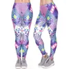 Kvinnors leggings 2022 kvinnor mode casual fitness f￤rgglad geometrisk stamstil