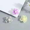 Faux Floral Greenery 10pcs Contas Fivetetal Plum Blossom Blossom Snow Yarn Ribbon Simulação Sapatos Flor Flor Flor J220906