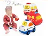 Diecast Model Cars Kawaii Mini voiture 4Pcs / set Cartoon Pull back Car jouets pour bébés Resistance to Fall Vehicle light up music Toys For Children 0915