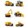 Cars 6 Pcs/set Alloy Diecast Engineering Car Toy Construction Vehicles Model Forklift Excavator Bulldozer Gift for Kids Boys 0915