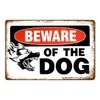 Méfiez-vous du chien Plaque en métal Vintage Man Cave Attention Plaque en étain Drôle Avertissement Danger pour Bar Pub Club Maison Extérieur Salle de Jeux Décoration Murale Peinture 30X20CM w01