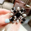 Brooches Korean Lace Rhinestone Brooch Bow Tie Shirt Collar Ribbon Flower Pin Retro Pearl Needle Women Accessories
