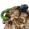 Decoratieve objecten Figurines Handgemaakte hars Craft Craft Skull Head Standue Snake en Spider Death Sculpture Home Halloween Party Decor Movie Horror Prop 220915