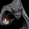 Dekorativa föremål Figurer Bat Light Wall Tealight Holder Candlestick Halloween Decoration Ornament Harts Candle Stand Holder Home Pendant 220915