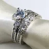 Wedding Rings Fashiom Heart His And Hers White For Women Men Couple Engagement Ring