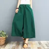 Women's Pants Capris Plus Size Cotton Linen Women Spring High Waist Calf-Length Wide Leg Casual Summer Trousers Streetwear 220916