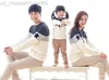 Family Matching Outfits Look Mommy and Me Clothes Fashion Mother Father Baby Cotton Clothing Embroidery L220916