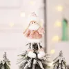 Décorations de Noël année rose en peluche arbre ornement mignon bonhomme de neige wapiti poupée pendentif père noël ange décor de noël