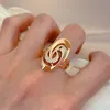 Bijoux SYOUJYO luxe ajouré spirale motif bague pour femmes 585 or Rose naturel Zircon Micro cire incrustation fête de mariage mode 9232559