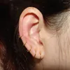 フープイヤリングリアル24kイエローゴールド幅4.5x4.5-7x7mm女性のためのミニサイズの滑らかな丸い耳