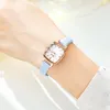 Relojes de pulsera GEDI Moda Correa de cuero Relojes de mujer 30M Resistente al agua Tonneau en forma de cuarzo Reloj de damas Regalo para niñas femeninas 13019