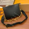 M57783 M57790 حقيبة نسائية جلد العجل الأصلي تنقش سلسلة حمل محفظة مخلب حقيبة يد crossbody shoulerbag