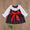 Family Matching Outfits Citgeett Autumn Winter Christmas Matching Outfits Newborn Baby Girl Dress Romper Plaid Bow Long Sleeve Xmas Suit 12M-5Y