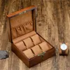 Oglądaj pudełka Vintage Drewno Organizer z kluczową drewnianą skrzynką do przechowywania mody Pakowanie biżuterii