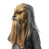 Máscaras de festa máscara de cosplay Chewie Plush Animal Latex Mask Helmet Halloween Acessórios de festa 220915