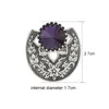 Роскошное фиолетовое хрустальное кольцо индийские ювелирные изделия для женщин ретро -серебряный цвет резные кольца пальцы банкет свадебные украшения женские подарки