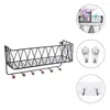 Home Decor Storage Rack Nordic Style Shelf Living Room Multifunctional Grid Basket Mounted Organizer Wrought Iron Wall Hook Decoration