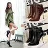 8663-3 Sandaler Knight Boots Thin Heel Super High Sexy Nightclub Slim Pointed Rivet Belt Buckle Short