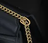 Designer Classic real leather shoulder bag black chain Messenger Bag golden buckle flap fashion cross body bags y Vintage women's Clutch purse handbag