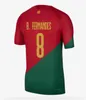 2022 Portugal voetbalshirts 23 Joao Felix Ruben Dias voetbalshirt Bernardo B. Fernandes Ronaldos Andre Silva Camisa de Futebol Joao Annulyo Men Kids Kits