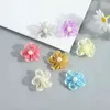 Faux Floral Greenery 10pcs Contas Fivetetal Plum Blossom Blossom Snow Yarn Ribbon Simulação Sapatos Flor Flor Flor J220906