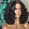 Bob Loose Wave Transparent 13x4 Spets Front Wig Human Hair Wigs For Women