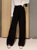 Women's Pants Capris Retro Solid Color Wild Straight Wide Leg Pants Female Spring Korean Fashion High Waist Casual Long Pants 220915