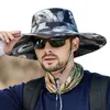 Bérets Arrivée hommes Camouflage Bucket Chapeaux d'été Uv Protection Pêche mâle de randonnée extérieure