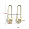 Hoop Huggie Gift Women Earring de senaste nya designen Safety Pin Shape Ear Wire Gold Plated Trendy Gorgeous utsökta smycken Drop Delive DHFSW