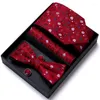 Bow Ties 35 Styles varumärke presentförpackning Högkvalitativ klassisk tie Bowtie Hanky ​​manschettknappar Set för män Silk Butterfly Nathise Gravate