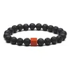 Natural Lava Stone Handgjorda p￤rlstr￤ngar Charm Armband Yoga Elastiska Bangle Jewelry for Women Men