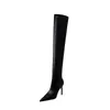 315-16 Sandaler Style Fashion Simple Thin Heel High Pointy Winter Sexig nattklubb Slim Ben