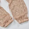 Kadınlar Pantolon Capris Pulin Pantolon Kadınlar için Sequined Parlayan Gevşek Pantolon Orta Bel Kulübü Gece Kadın Giysileri İçin Leydi Geniş Bacak Pantolon 220916