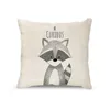 Kuddfodral Cartoon Animal Kids Cotton and Linen Pillowcasethrow Covers Set Throw Cushion For Sofa Couch Home Decor