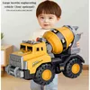 Diecast Model Cars Children's Large Simulation Inertial Engineering Vehicle Series Model Excavator Mixer Truck Crane Boy Car Toy Gift 0915