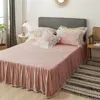 Bedding Sets Luxury Pink White Blue Winter Warm Velvet Fleece Princess Girl Set Romantic Lace Duvet Cover Bed Skirt Sheet Pillowcases