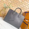 حقيبة فاخرة 2022 أزياء Onthego Leather Leather Women Luxurys مصممين حقائب أصلية حقائب يدوية رسول كروس كتف حقيبة التسوق 35 سم