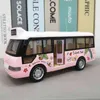 Diecast Cars School Sound Işık Tur Otobüs Modeli Çocuk Diecasts Oyuncak Araçları Çocuk Hediye 0915