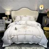 Bedding Sets Luxury American Style Retro Flowers Embroidery Egyptian Cotton Soft Silky Set Duvet Cover Flat/Fitted Sheet Pillowcases