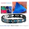 Link Bracelets Classic Black Ceramic Blue Opal Tungsten Bracelet For Men And Women Charm Bangles Costume Male Men's Jewelry Man Gift