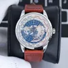 Luxury Classic Geophysical Observatoire Lunar Phase Mens Watch Automatic Mechanical Wrist Wrists Strap